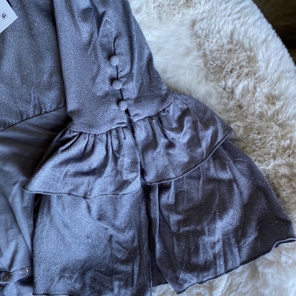 NWT Chaser Tiered Peplum Glitter Bodysuit - Picture 4 of 7